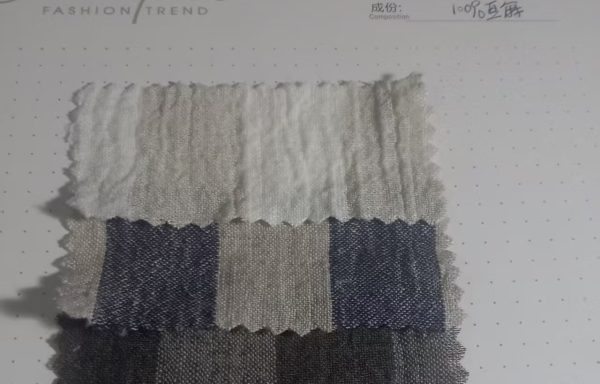 100%Linen yarn dyed stripe wash crepe